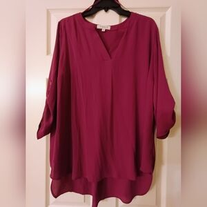 Chaus Women's Deep Fuschia Blouse Size 1x
